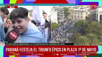 PARAN&Aacute; FESTEJA EL TRIUNFO &Eacute;PICO EN PLAZA 1&ordm; DE MAYO